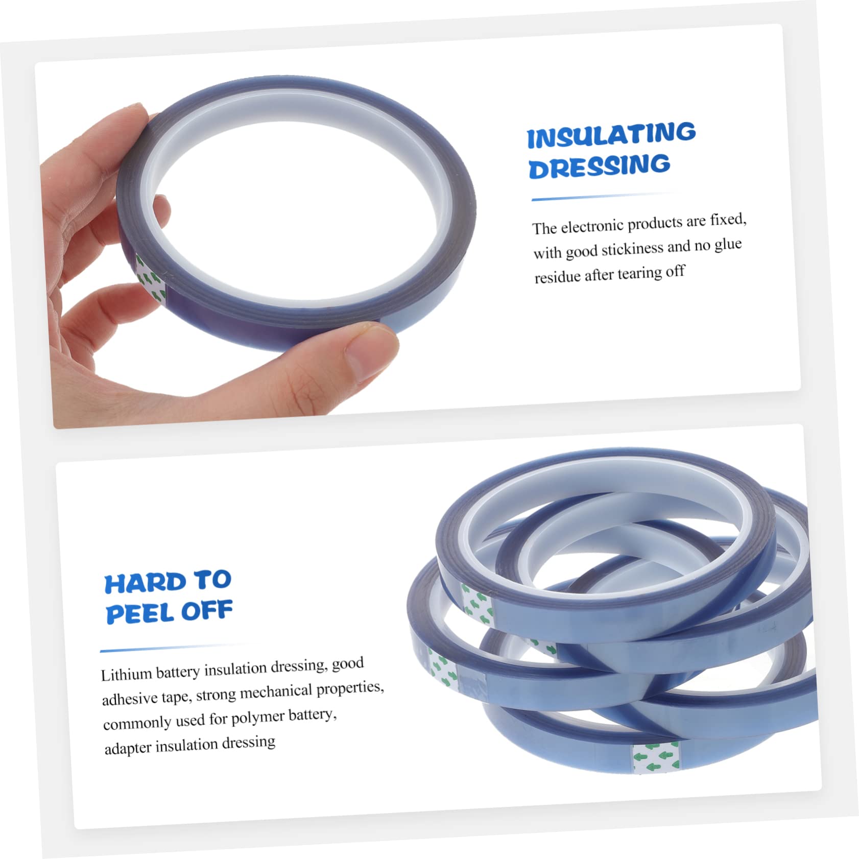 Unomor 5Rolls Heat Resistant Tape High Temperature Transfer Tape for Sublimation Vinyl No Residue Adhesive Practical for Electronics Crafting