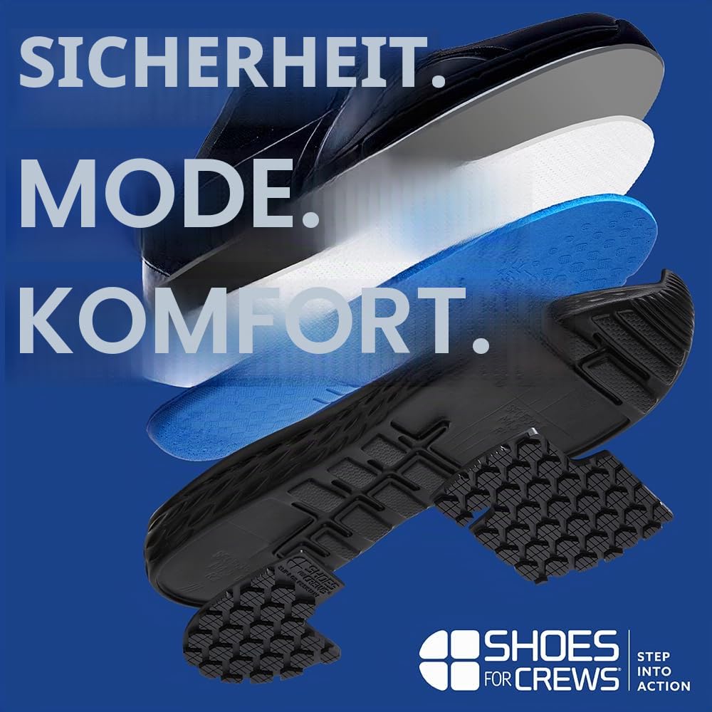 Shoes for Crews Damen-Arbeits-Sneaker mit rutschhemmender Sohle – bequem, leicht, atmungsaktiv, Spritzwasserschutz, ideal für Gastronomie Küchen Kellner, Krankenschwester – Vitality II