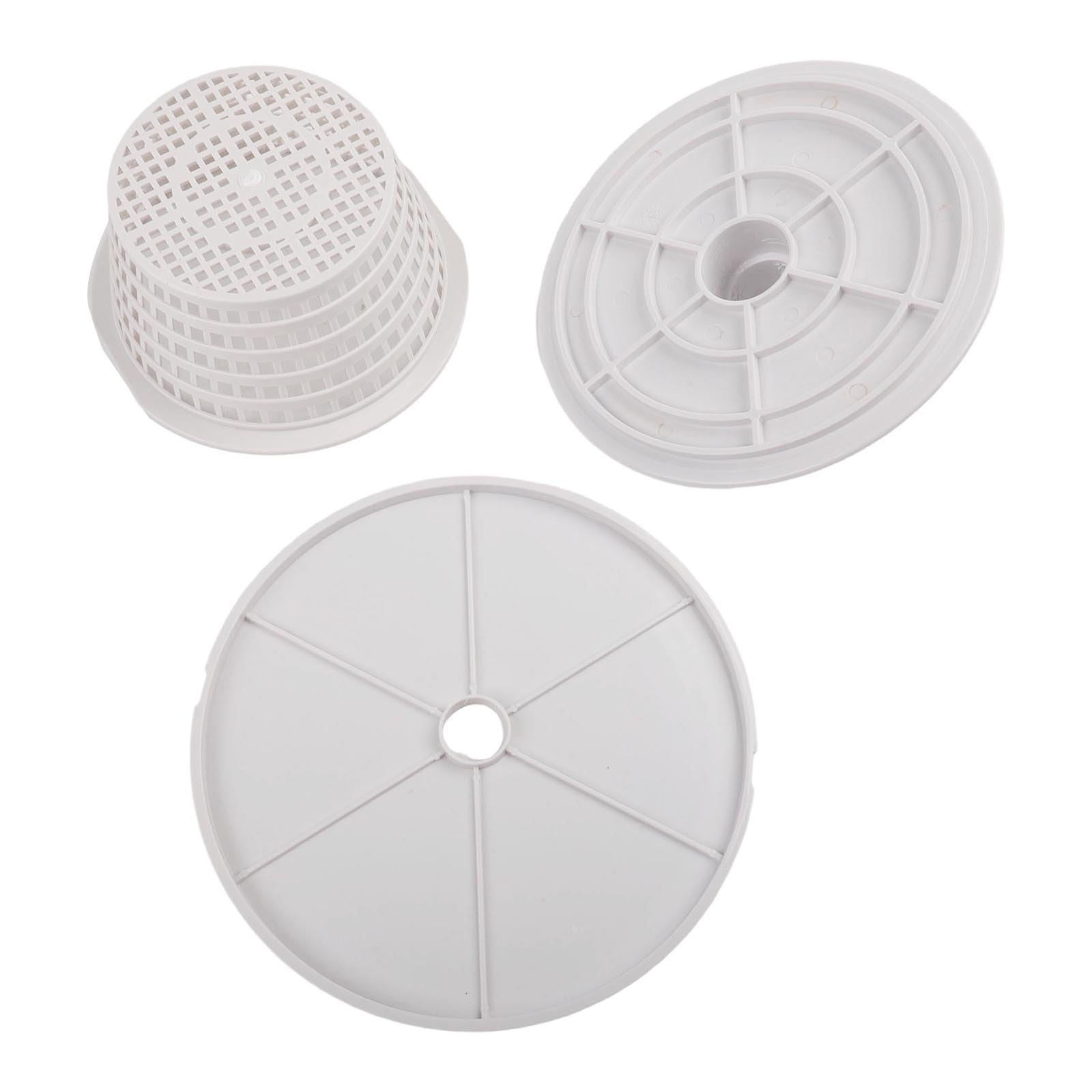 EasyByMall Kit de skimmer de piscina sobre el suelo, repuesto de pared pasante de 6 pulgadas para SP1091LX, placa frontal de plástico ABS resistente a los rayos UV con placa de vacío y adaptador de