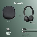 Jabra Evolve2 65 Casque PC Sans Fil - Casque Audio Anti-Bruit Certifié Microsoft Teams avec Batterie Longue Durée - Adaptateur Bluetooth USB-A - Noir - 11