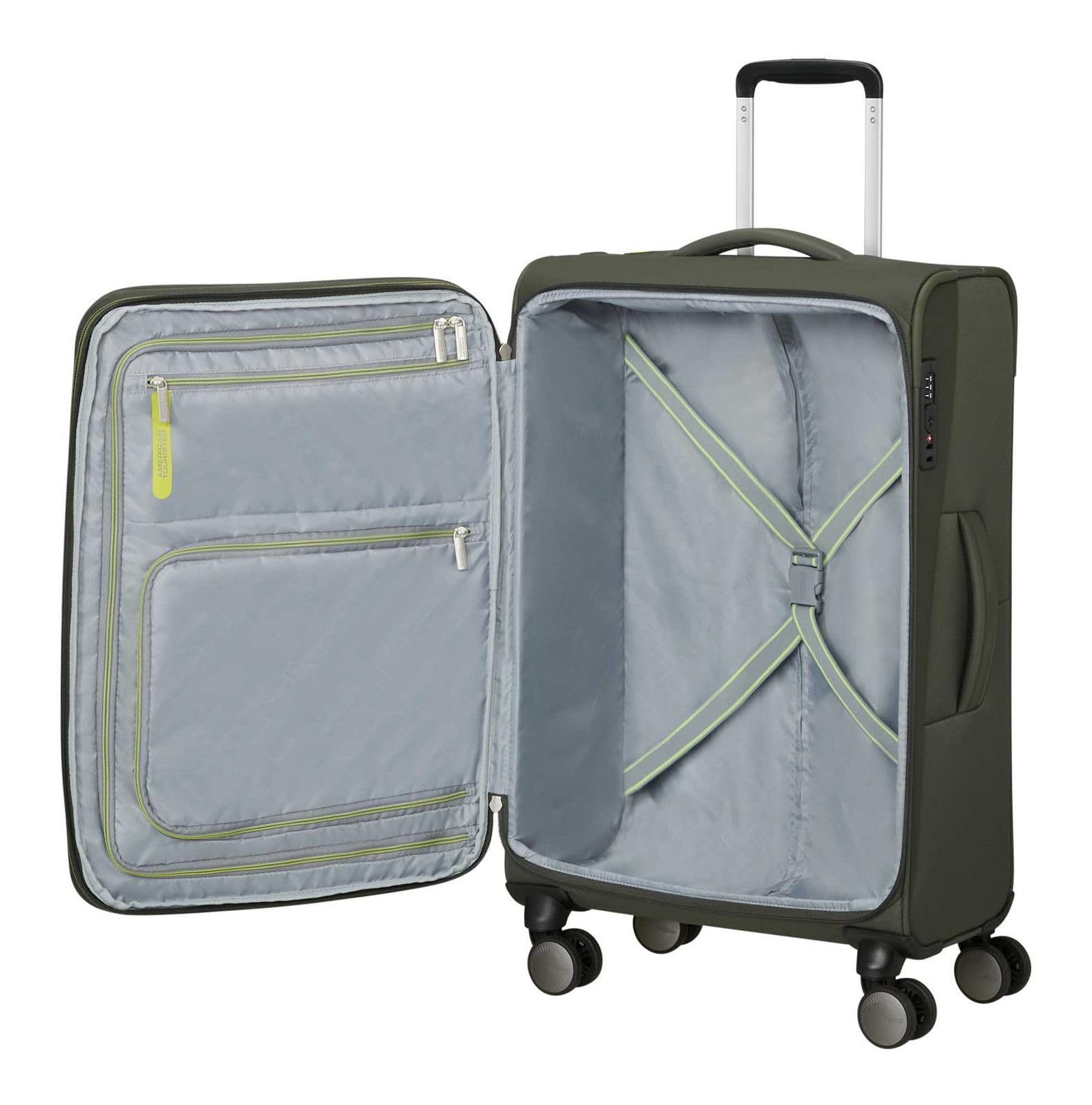 American Tourister carrello Wanderlite Spinner Exp. TSA Dark Khaki verde bosco