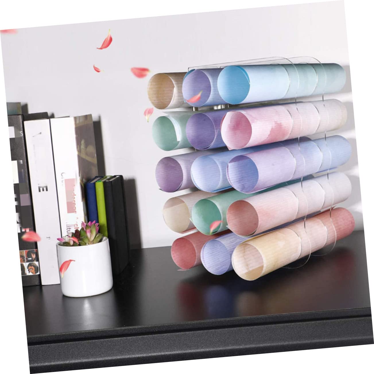jojofuny Porta Pezzi in Vinile in Acrilico Organizer Salvaspazio a 25 Fori per 25 Pezzi Protegge e Sistema per Studio e Fai da Te