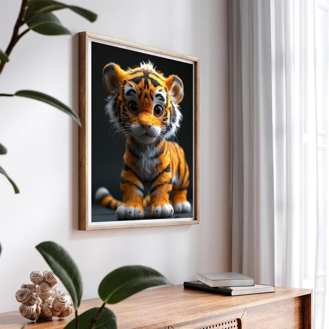 Pintura por Numeros estrella tigre Pintar por Numeros Adultos Niños, DIY Paint by Number Kit con Pinceles y Pinturas Acrilicos, Cuadros por Numeros, Decoración para el Hogar (Sin Marco) 100x70cm w2594