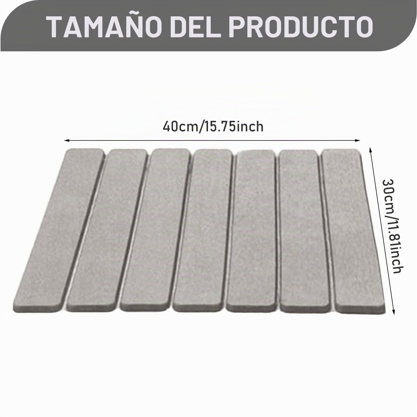 Alfombra de baño de Piedra de diatomita, Alfombra de Ducha de Piedra de Secado rápido de 16x12 Pulgadas, de baño no Deslizante Plegable para el Piso de la Ducha de la Cocina, Gris Claro