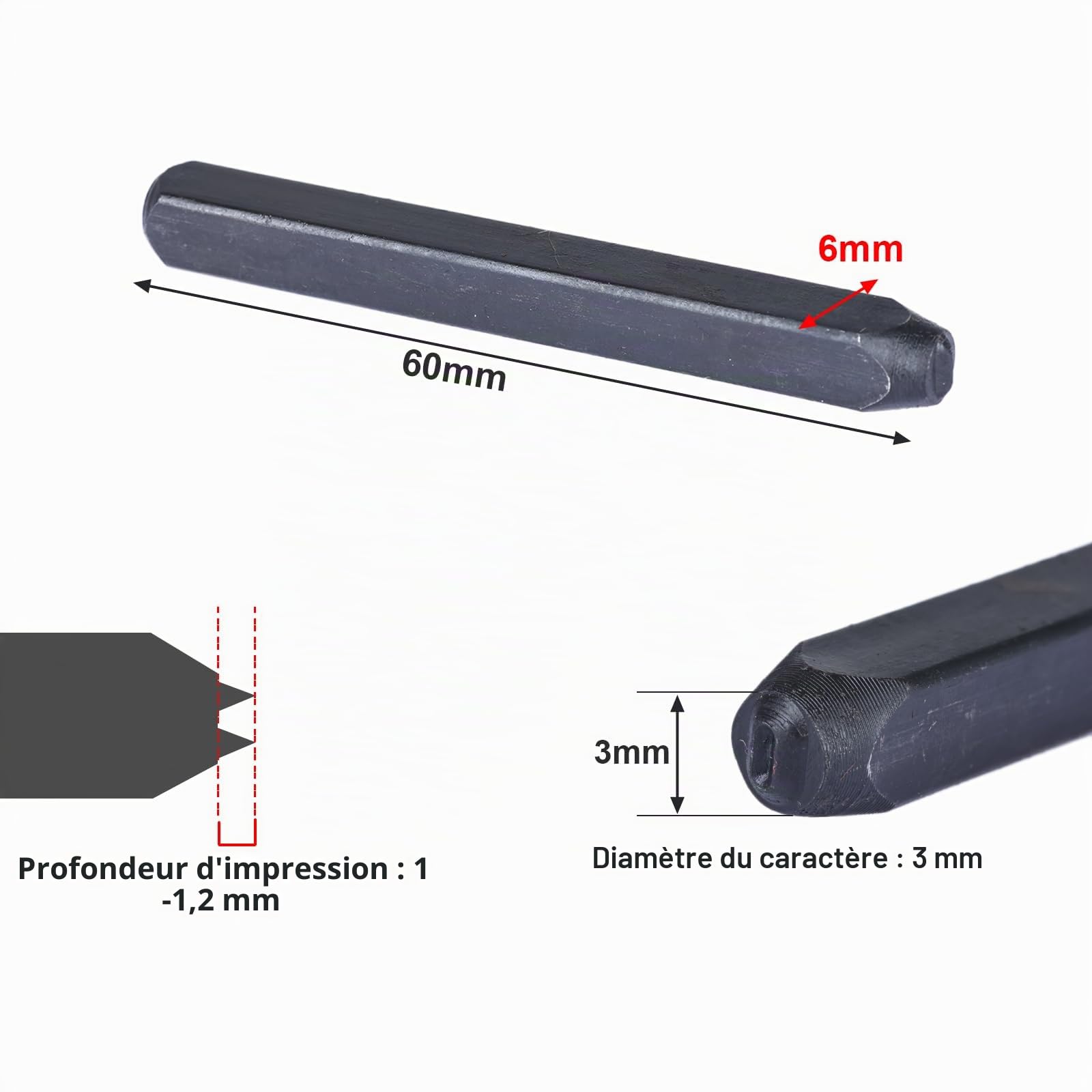 FreeTec Lot de 36 Poinçons Métal à Frapper, 3mm Lettres et Chiffres à Frapper, A-Z et 0-9 Tampon Lettres Numéro Chiffres pour Métal Bois Cuir
