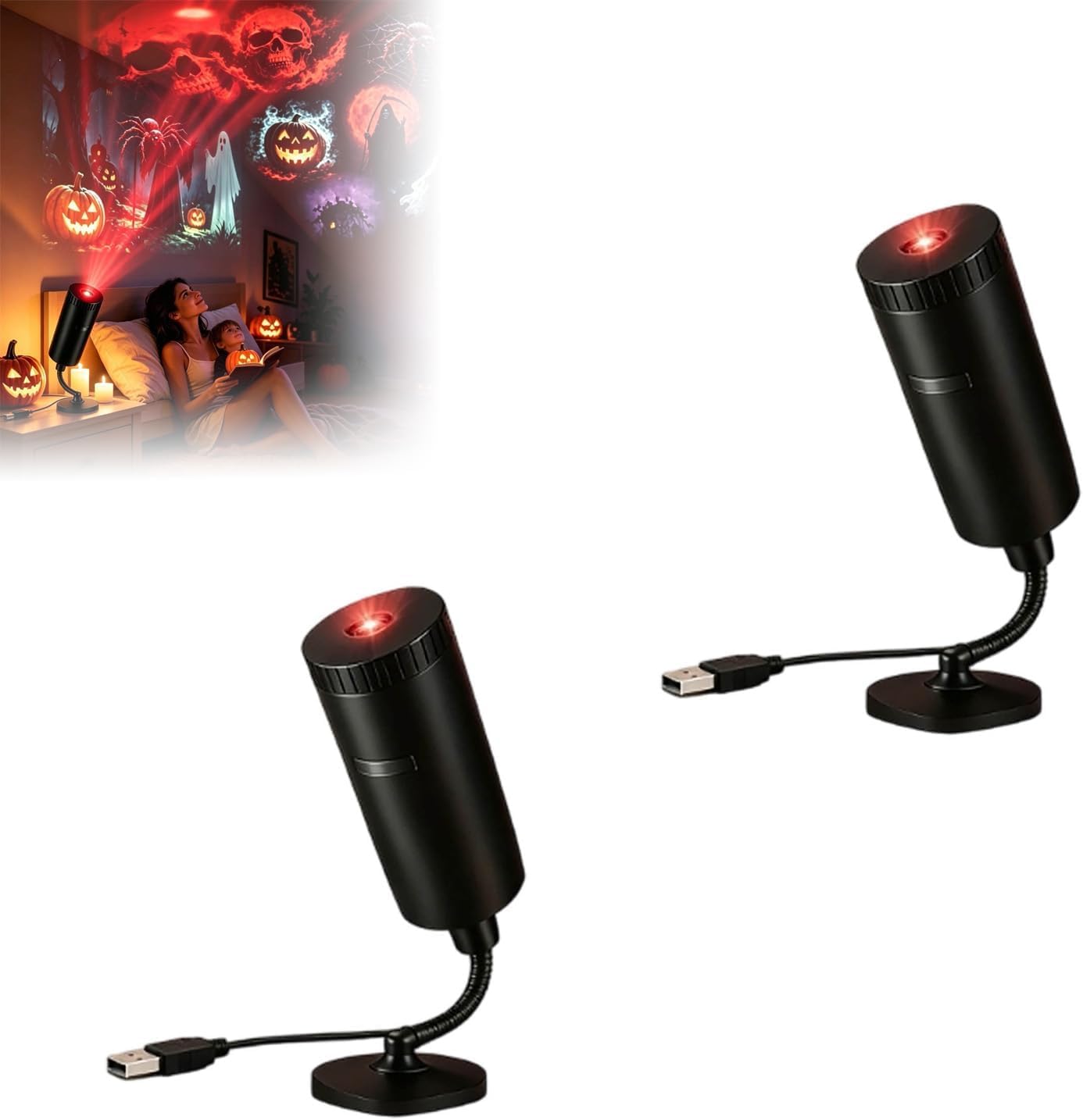 Halloween HD Star Projector with 6 Disk Set, Plug and Play
