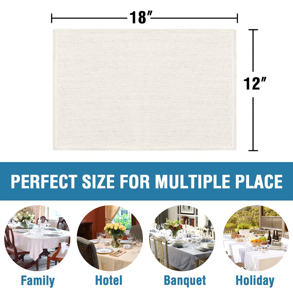 Vinyl PVC Woven Placemats Set of 4, Non-Slip, Heat-Resistant, Washable, 12×18 for Dining Table - Gold