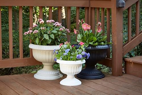 Miniatura 6 de Southern Patio Dynamic Design - Urna griega de resina para exteriores, 18 pulgadas, maceta versátil para entradas y patios traseros, color blanco