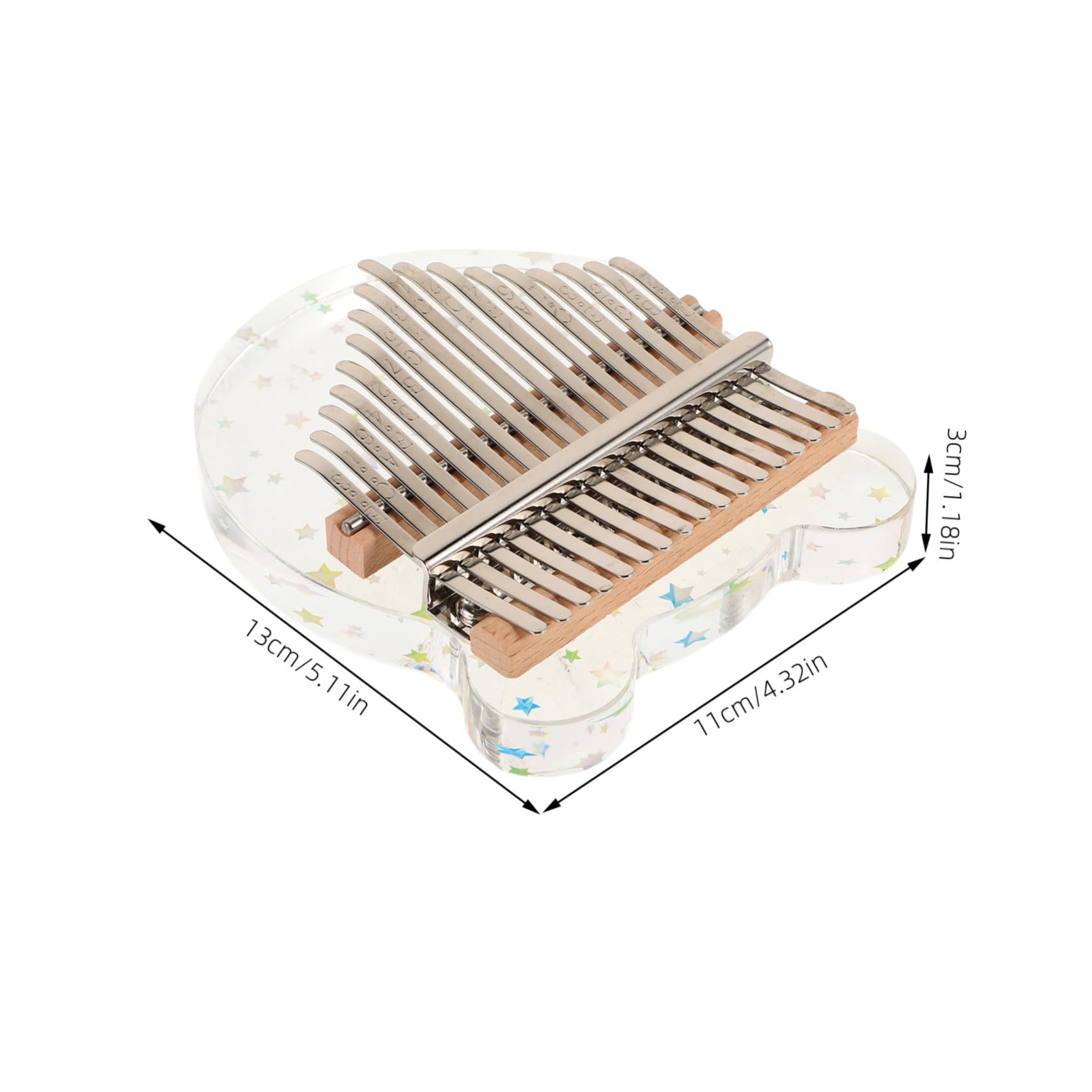 BESPORTBLE Starry Bear Shape Acrylic Key Thumb Piano Kalimba Instrument for Beginners Portable Music Toy for Home Travel Camping