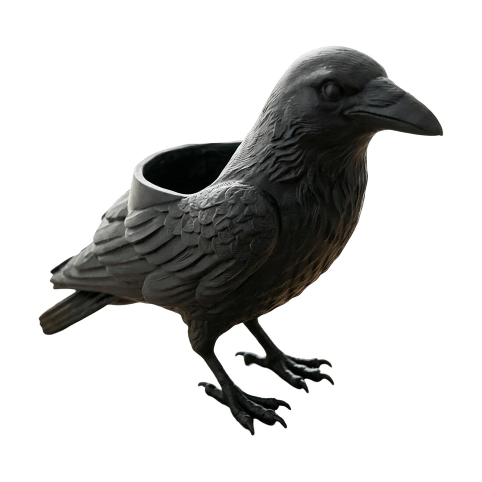 Crow Succulent Pot, Gothic Raven Plants Holder with Drainage, Black Bird Planter Pot for Home Decor, Decorative Novelty Planter for Indoor Outdoor, for Women, Men, Plants Lovers