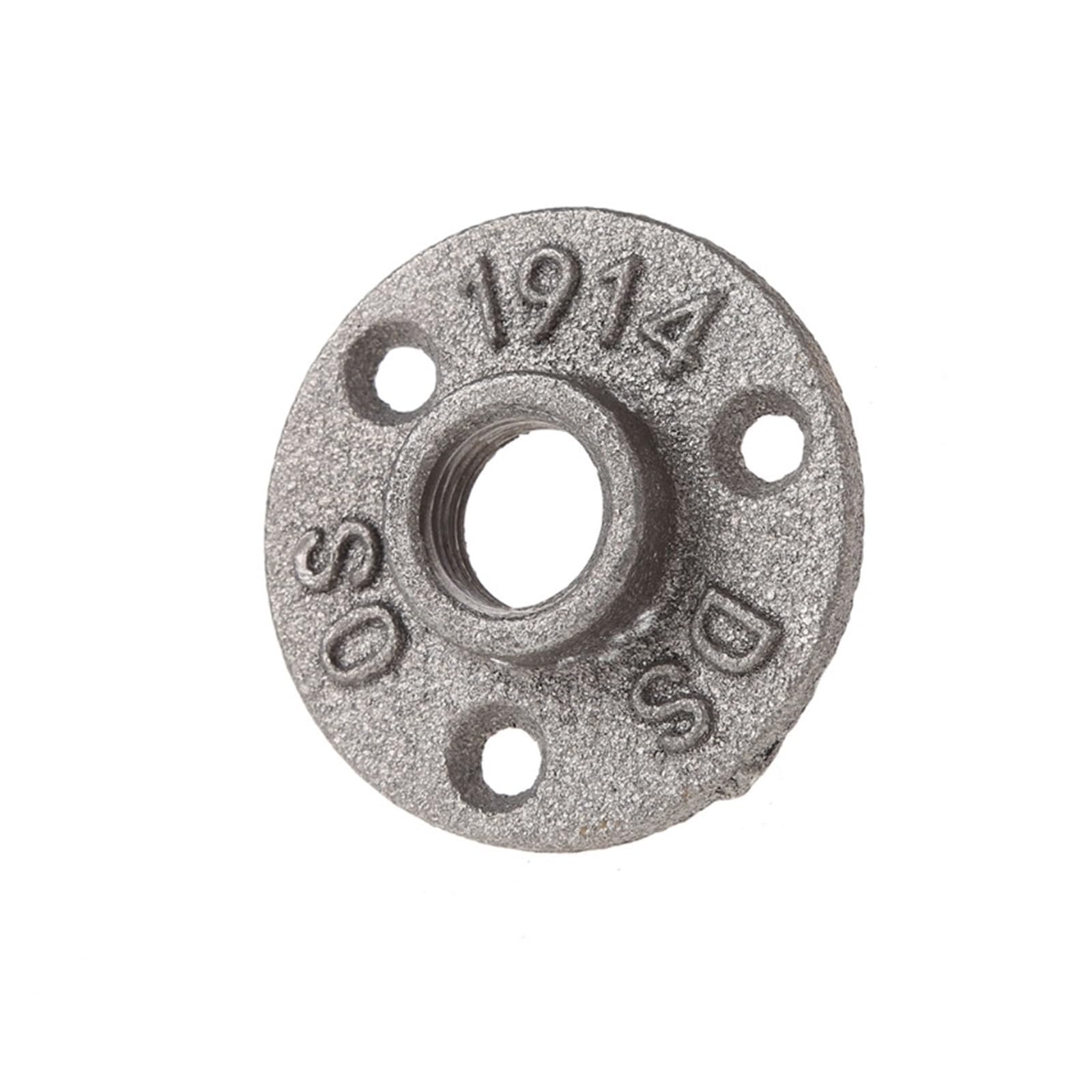 Ozliyy Black Malleable Thread Floor Flange Iron Pipe Fittings Wall Mount Industrial 1 Pcs