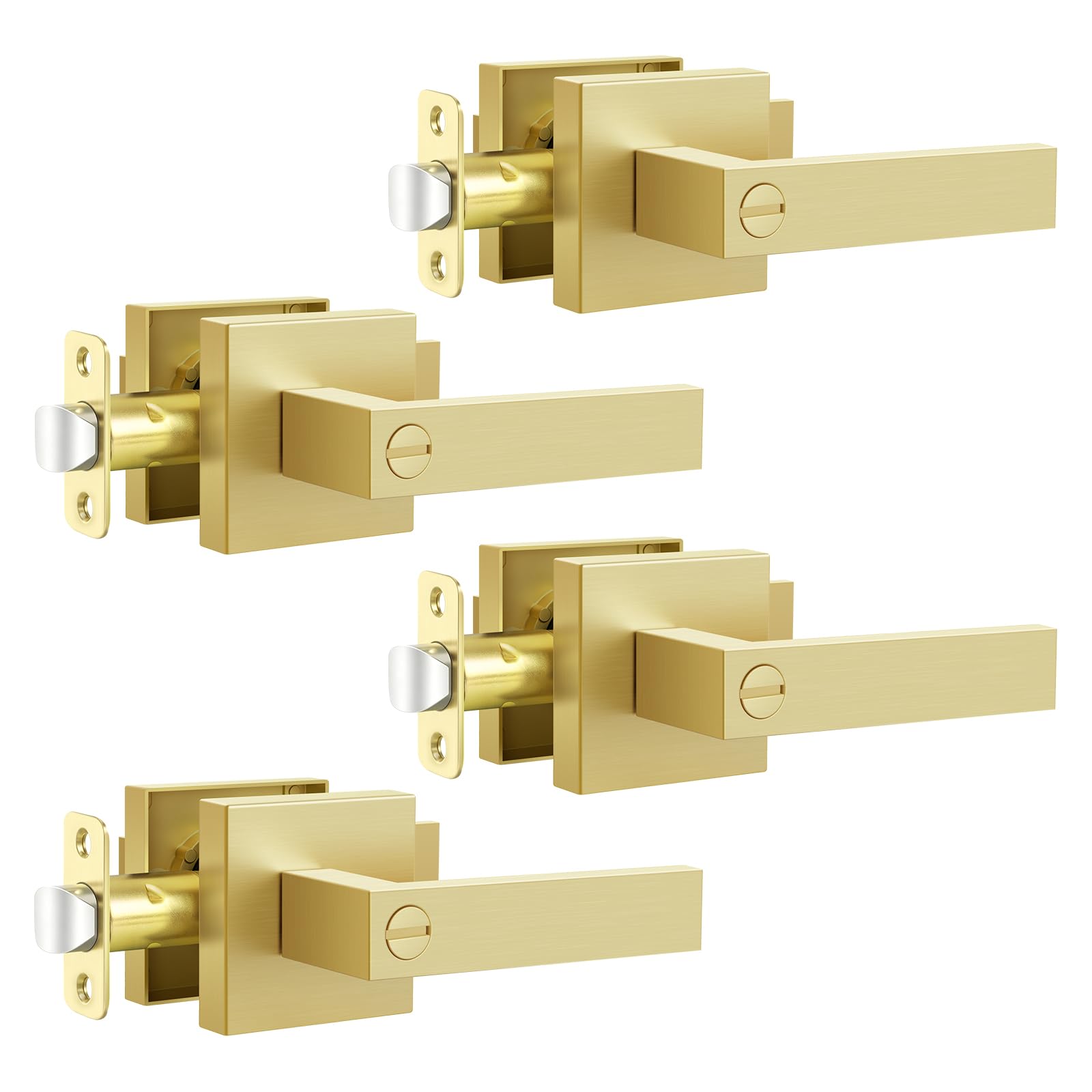 Gold Door Knobs - Keyless Privacy Handles -1