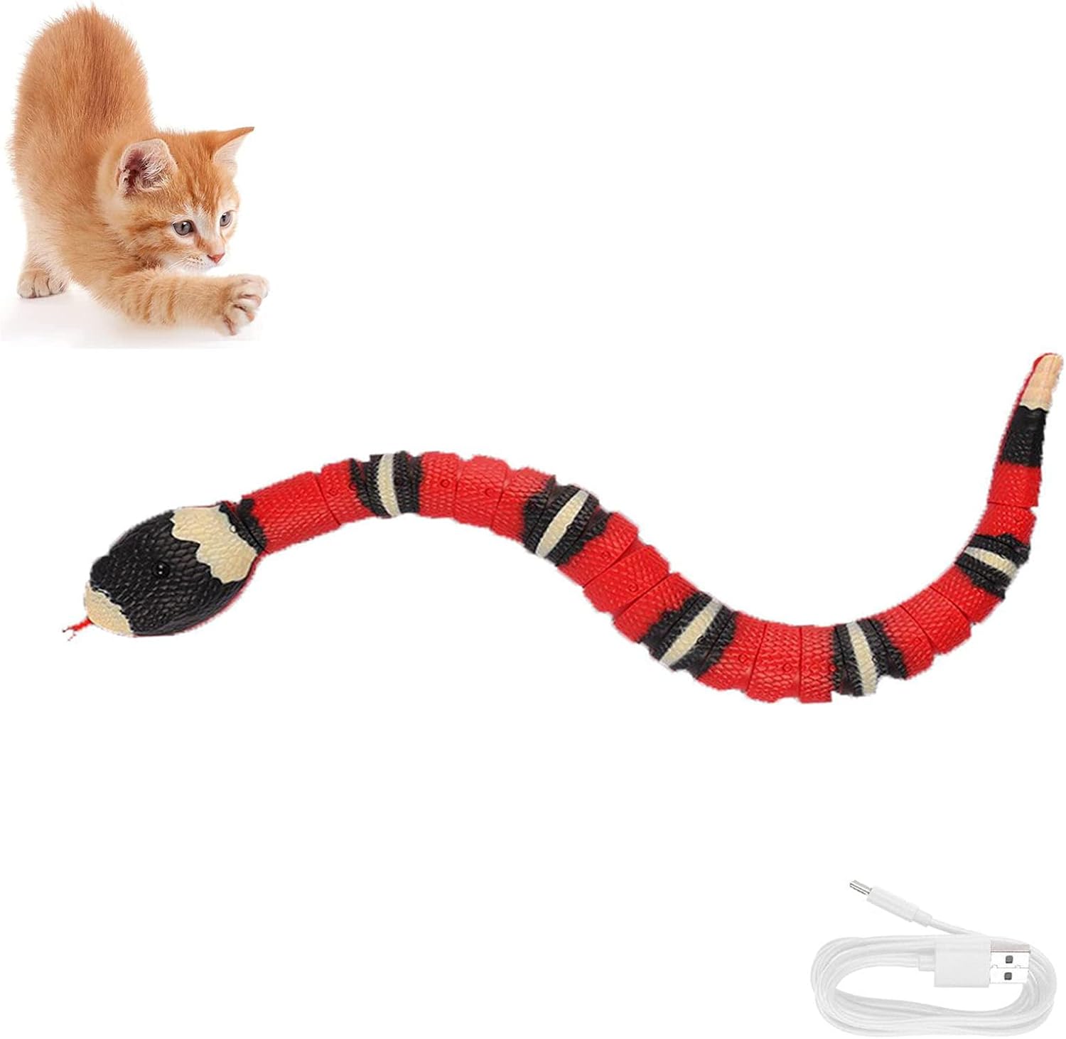 Smart Sensing Electric Snake Toy,USB Realistic Simulation Smart Sensing