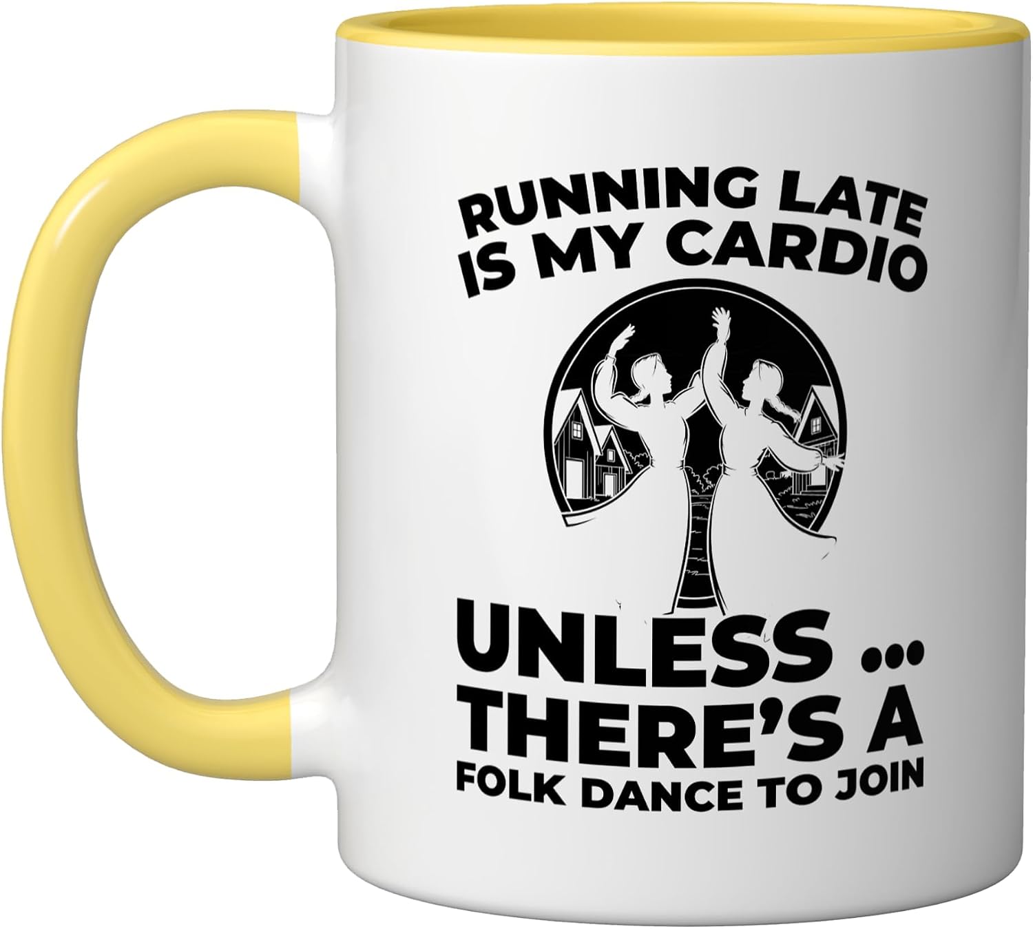 Cultural Group - Traditional Folk Dance Ceramic Mug, Yellow/White