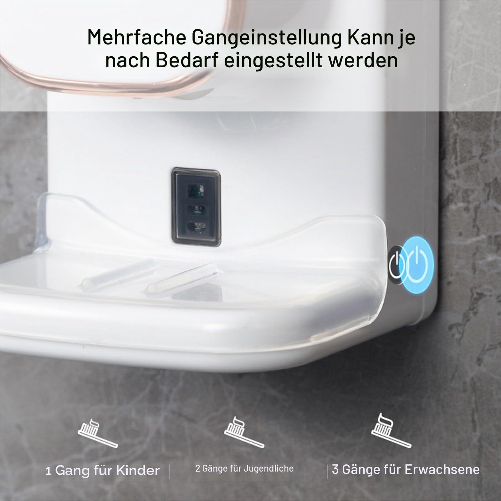Automatischer Zahnpastespender, Wandmontierter Zahnpastespender mit Selbstklebendem Design, USB Stecker, Geeignet für Erwachsene