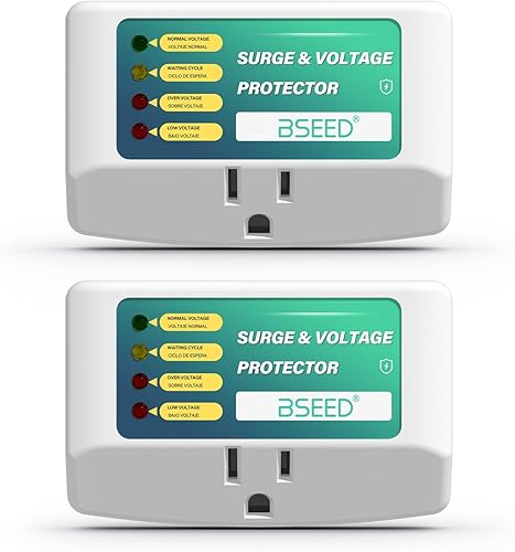 Miniatura 8 de BSEED Protector de sobretensiones de salida única para refrigerador, protector de voltaje con indicadores de luz para TV, PC, lavadora y otros