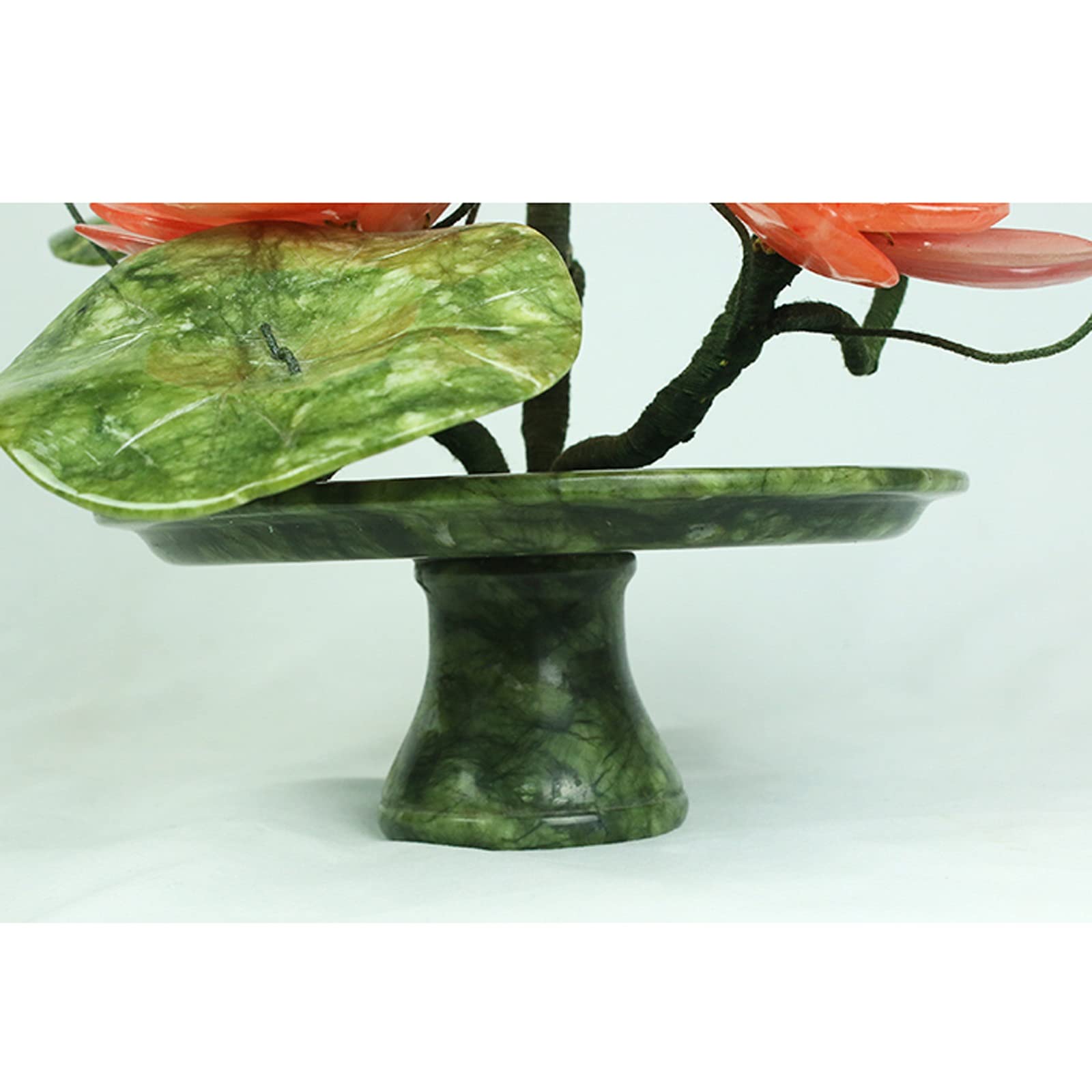Bonsai artificiali Bonsai artificiali in stile cinese Giada Decorazione di loto bianco Simulazione Loto Piante da casa artificiali in vaso Display da ufficio Finta Pianta da Vaso