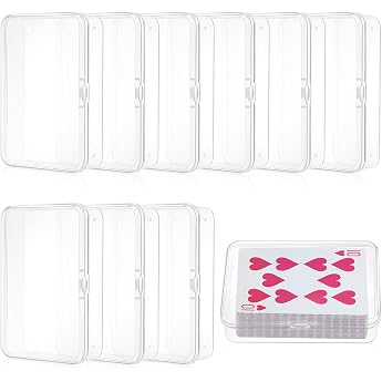 Pack of 10 Playing Cards Box Card Storage Box with Lid Card Box Playing Cards Transparent Empty Card Box Playing Card Case for Cards Storage Business Cards Trading Cards 9.5 x 6.5 x 2.5 cm