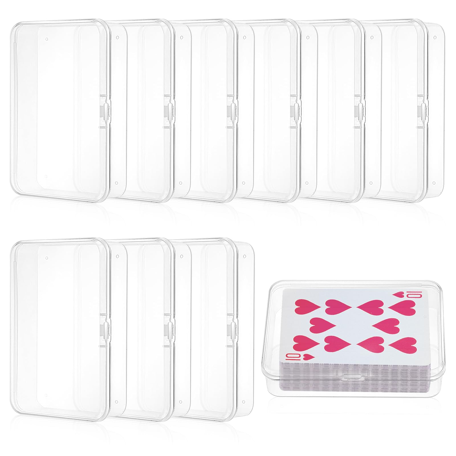 Lot De 10 Boîtes De Rangement Transparentes – 9,5 X 6,5 X 2,5 Cm – PP Solide – Verrouillage – Pour Cartes, Perles, Bijoux, Pilules