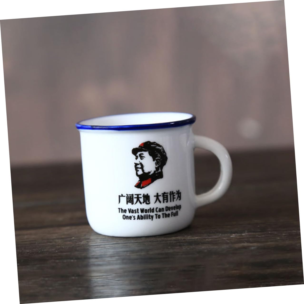 VANZACK 6 Stück Emaillebecher Vintage Wasserbecher Retro Stil Haushalts Emaillebecher aus Rostfreiem Material Rutschfester Griff Chinesisches Design Langlebiger Tee und Kaffeebecher