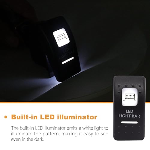 Miniatura 5 de mankk Interruptor basculante de barra de luz LED de 3 pines de encendidoapagado 20A12V 10A24V ATV UTV barra de luz interruptor de palanca láser