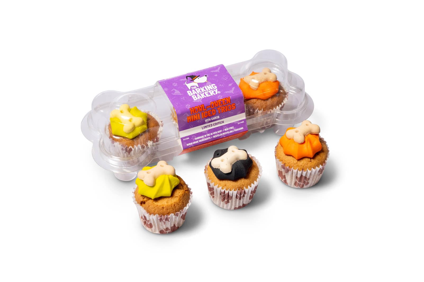 The Barking Bakery Howloween Mini Iced Trios Dog Treats - 3 Pack Woofins