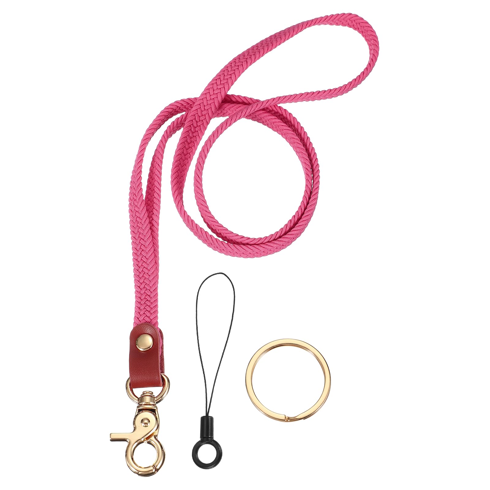 PATIKIL Stretchy Lanyards, Retractable Neck Lanyards with Lobster Clasp Elastic Long Keychain Holders for Teacher Women Men Holding Id Badges Wallet Phone, Orange Pink