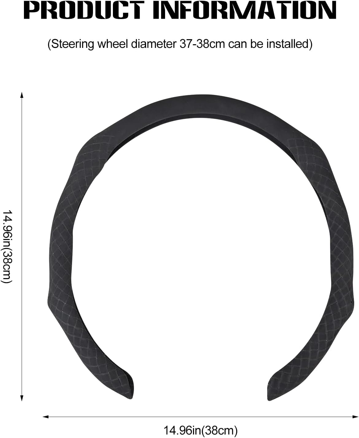 Ergocar Car Steering Wheel Cover, Matte Leather Protective Cover, Suitable for 38 Cm and 15 Inches, Anti-Slip Comfortable Car Interior Decoration Accessories, O-Type D-Type Steering Wheel Universal
