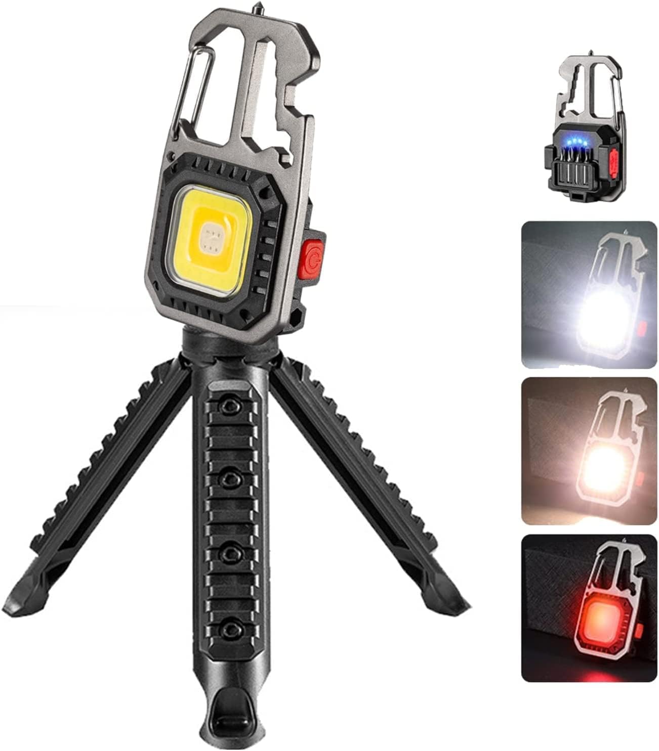 Starnearby COB Keychain Work Light 800 Lumens, Small Mini Flashlight