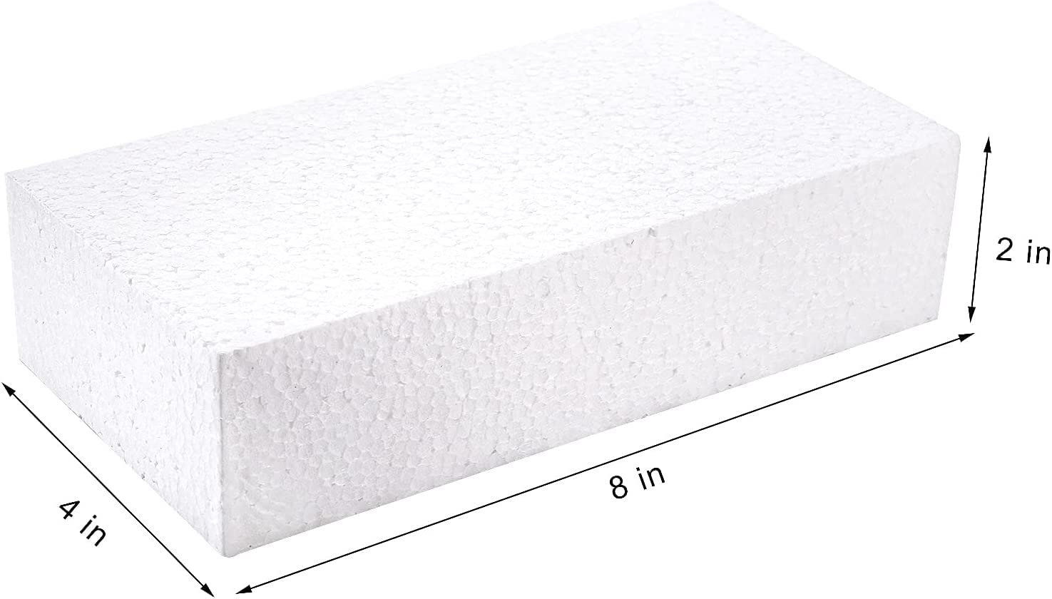 Paquete de 12 bloques de espuma rectangulares, tableros de espuma dura de 8x4x2 pulgadas for artes, manualidades y arreglos florales