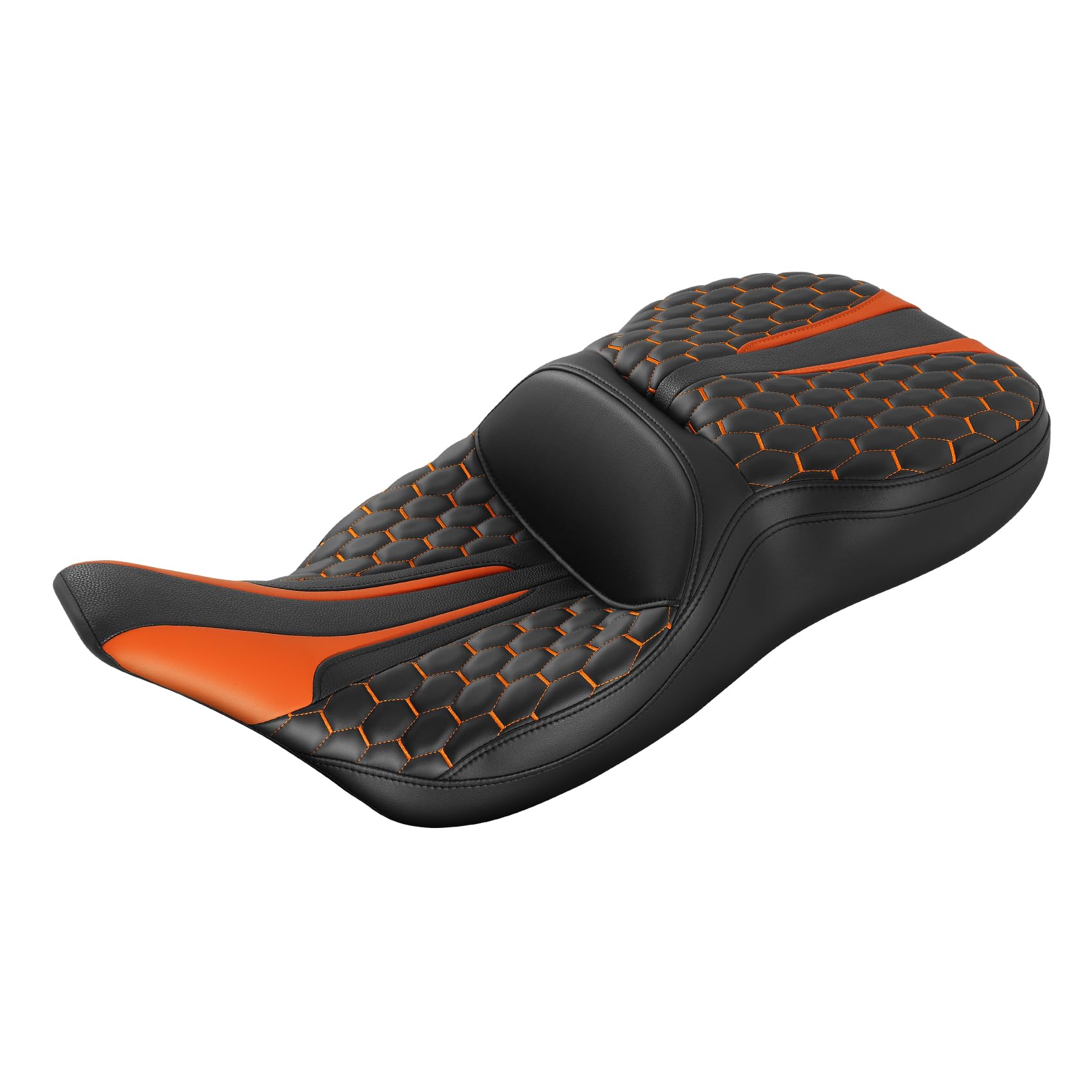 C.C. RIDER Black Motorcycle Seat Driver Passenger Seat for Harley Davidson Touring Electra Glide Road King Road Glide Street Glide 1997-2007