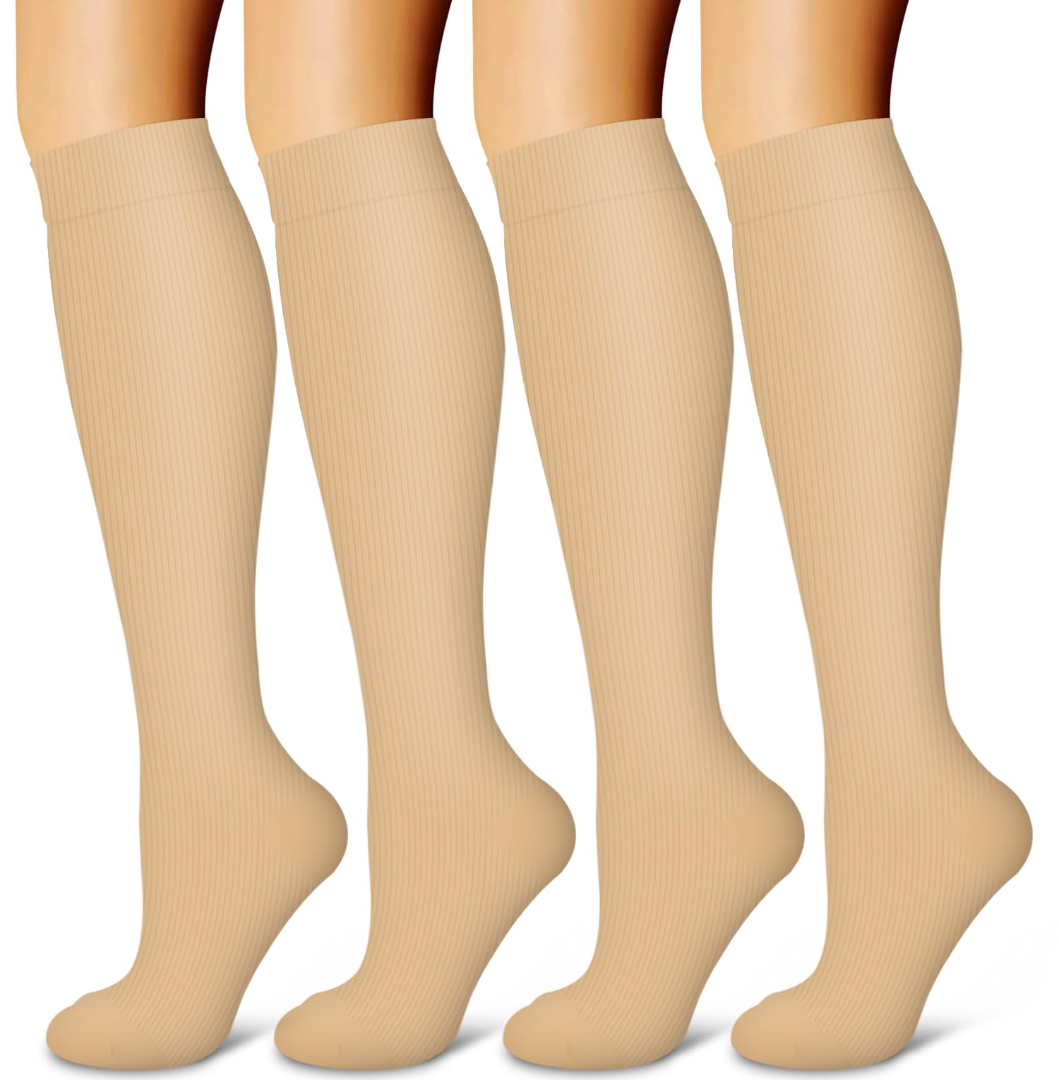 Laite Hebe 4 Pairs-Compression Socks for Women&amp;Men Circulation-Best Support for Nurses,Running,Athletic