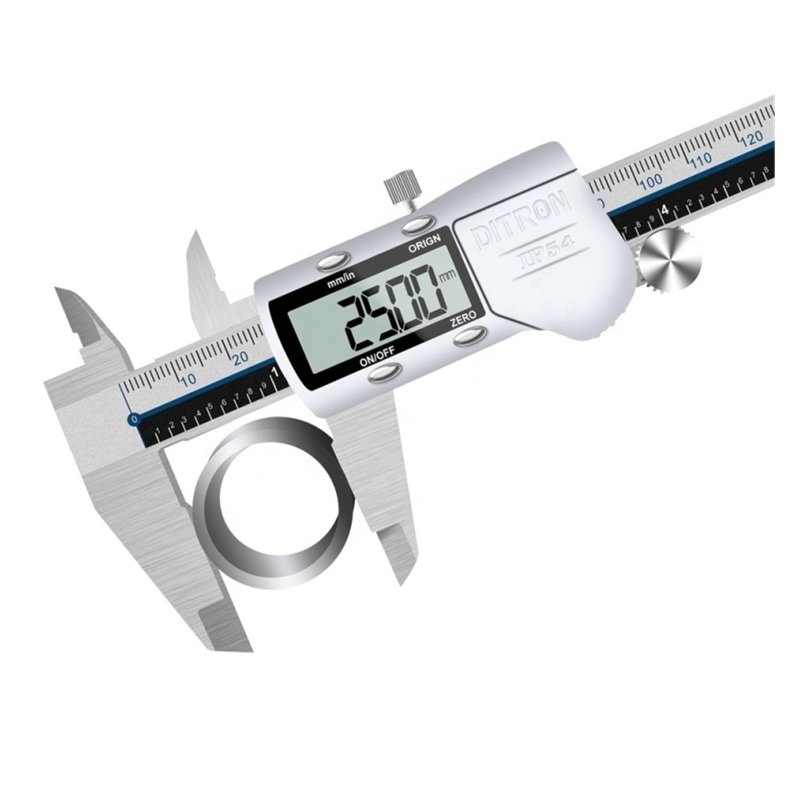 Digitaler Messschieber ET52 – 150 Mm/6 Zoll, 0,01 Mm Auflösung – Edelstahl, Mit Bruch-/mm-/Zoll-Anzeige – Inkl. Batterie & Box
