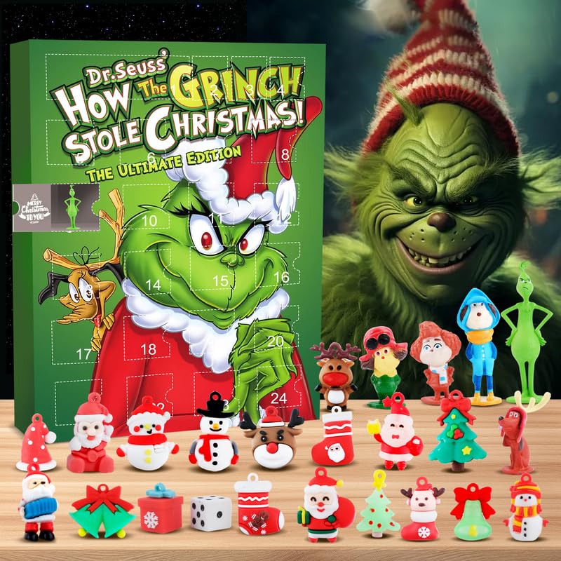 Advent Calendar 2024 Kids, 24 Day Elf Figures Doll Christmas Countdown Calendar 2024, Cartoon Christmas Vacation Advent Calendar for Boys, Grils, and Adults, Funny Christmas Game Gift