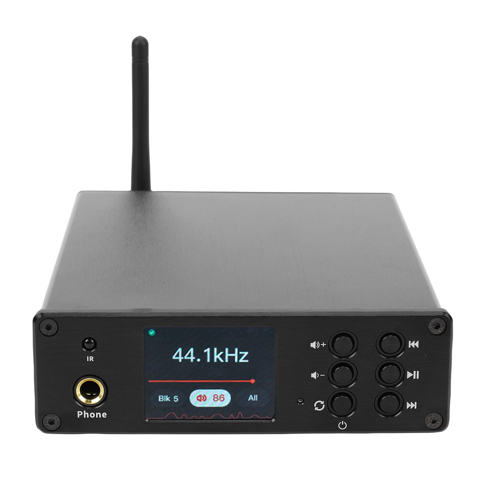 Generic Amplificador Receptor Bluetooth 5.4 con Decodificador de Sonido HiFi para Audiófilos, Pantalla TFT para una Experiencia de Usuario Mejorada, Material de Aleación de Aluminio (Enchufe de la UE)