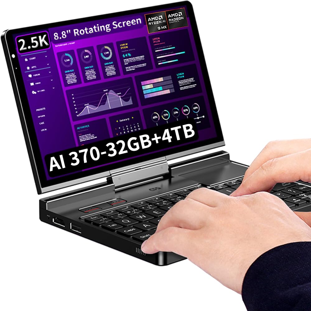 GPD Pocket 4 Ryzen AI 9 HX 370（32GB/2TB） Amazon.com: GPD Pocket 4 Mini Laptop 8.8