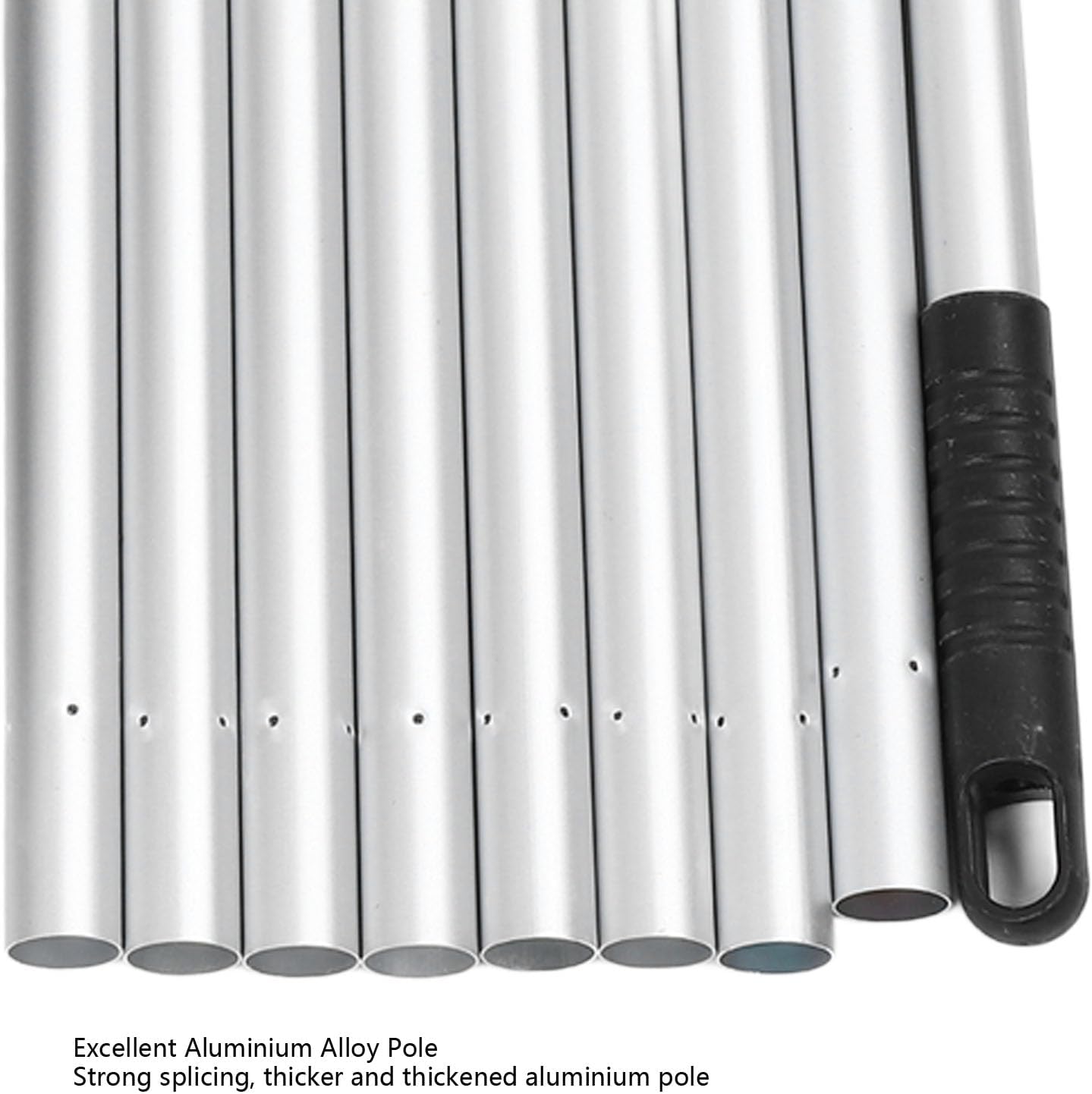 9.8FT Gutter Cleaning Brush Multifunctional Long Reach High Efficiency Gutter Cleaner Tool for Roof Eaves Drain Trough Cleaning PET PP Aluminum Material 9 Poles Included