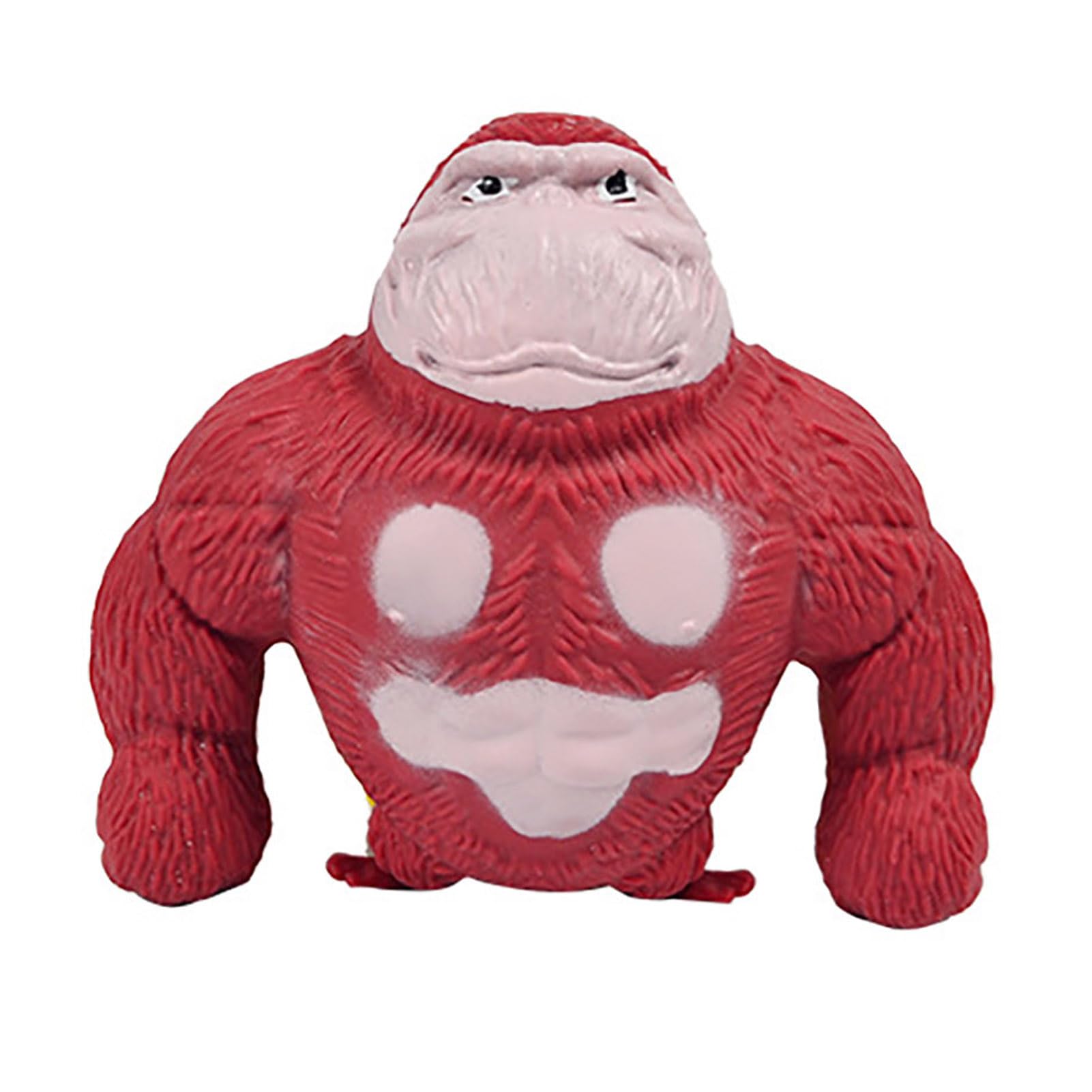 Gorilla Stress Relief Squeeze Toy, Slow Rising Orangutan Fidget for Anxiety, Soft Sensory Animal Shape for Kids and Adults, Portable Realistic Cushiony Monkey (Red 12.5cm)