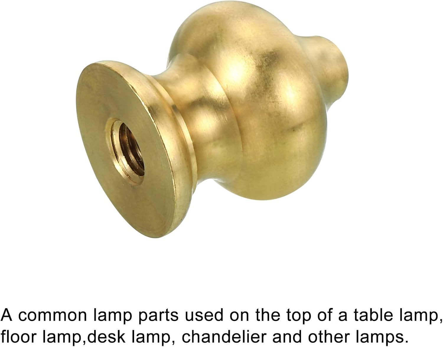 PATIKIL 1/4-27 Lamp Finial Ball Cap Knob, Lamp Shade Harp Top Screw Decoration for Table Lamps, Solid Brass