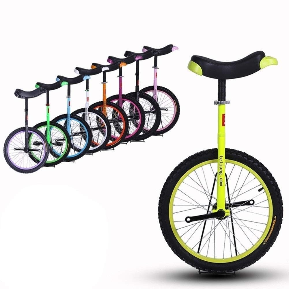 Monocycle Unisexe De 20 Pouces for Enfants/Adultes, Cadre en Acier Robuste Et Roue en Alliage, Monocycle Cyclisme Sports De Plein Air Fitness, Meilleur Cadeau d'anniversaire(Yellow)