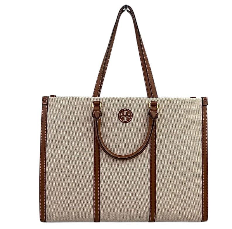 Tory Burch Blake Canvas Jumbo Tote, Natural Classic Cuoio