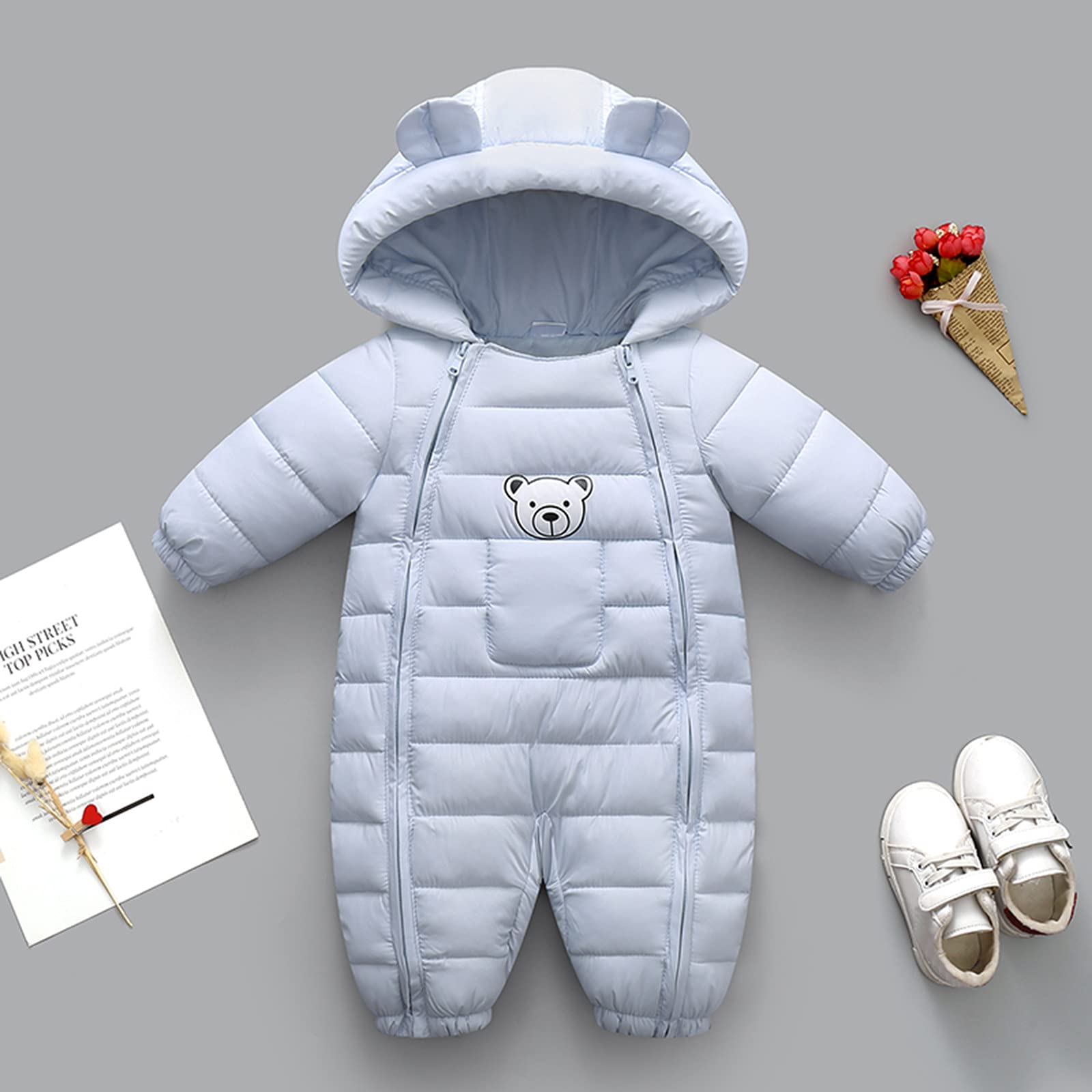 Generisch Veste pour enfant - Combinaison de neige avec capuche - Coupe-vent - Épais - Manteau chaud pour garçon