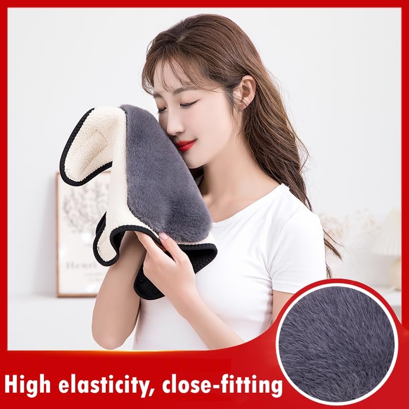 Men Women Thermal Fleece Lined Knee Brace Cashmere Wool Knee Warmer Leg Warmers Winter Thermal Knee Sleeves for Rheumatic Arthritis Pain Relief Thickened Warm Knee Wrap Pads for Skiing Cycling Running - Image 4