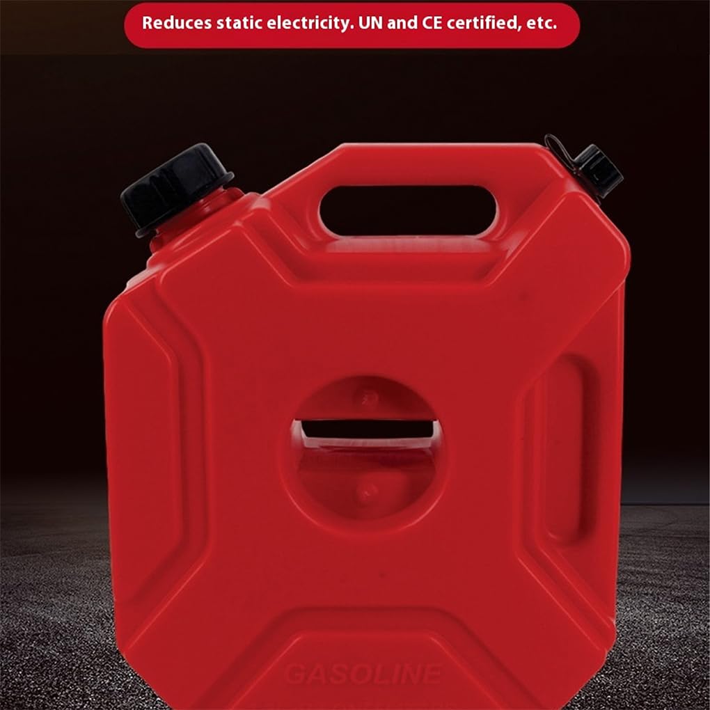 Bidón de gasolina para motocicleta, bidón de carreras HDPE, para equipo motocicleta, recipiente aceite plástico para UTV con soporte 1 galón , rojo