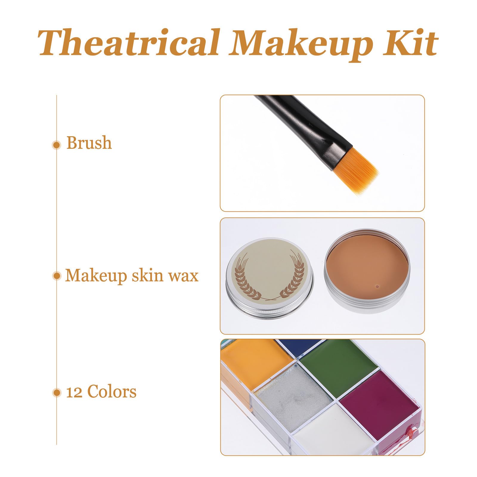 56 Piezas Set de Maquillaje Teatral para Heridas y Cicatrices