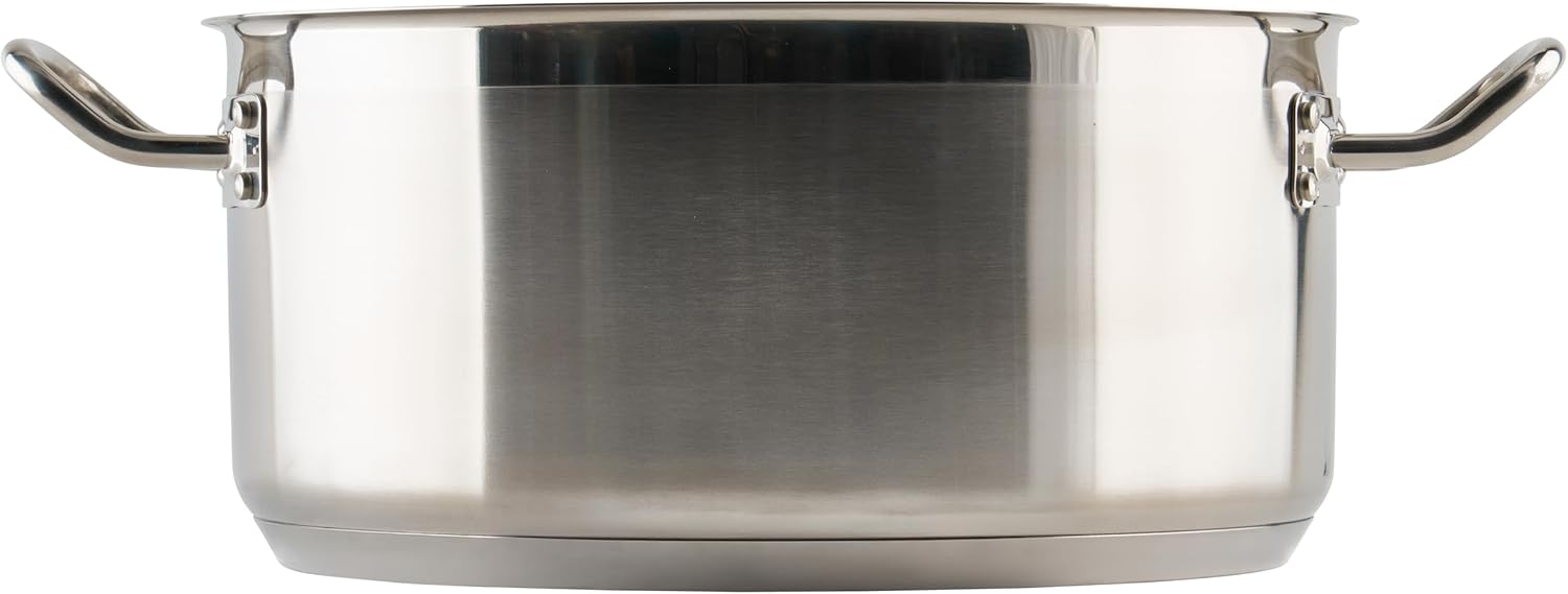 Winco Commercial-Grade Stainless Steel Brazier with Lid, 10 Quart