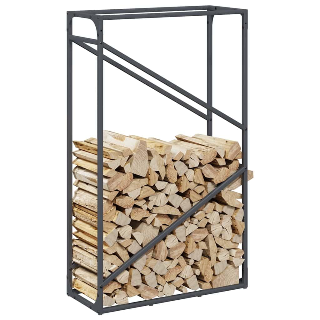 Mangloder Brennholzregal Anthrazit aus kaltgewalztem Stahl 60 x 25 x 100 cm, 100 kg Traglast, Feuerholz Regal für Ordnung, Trocknen, Kamin, Ofen, Wohnzimmer, Indoor Outdoor Nutzung