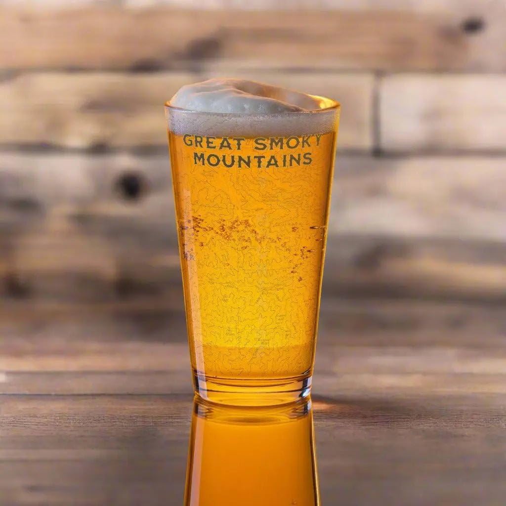 Great Smoky Mountains National Park Topographic Pint Glass