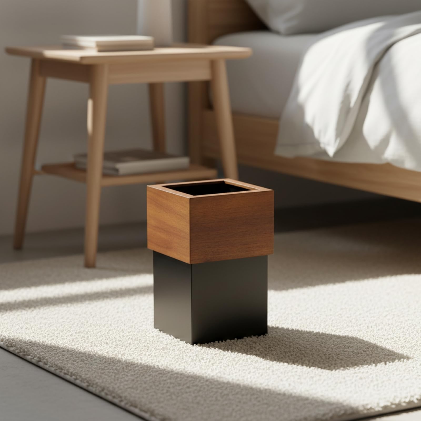 Papelera Compacto, Color Negro