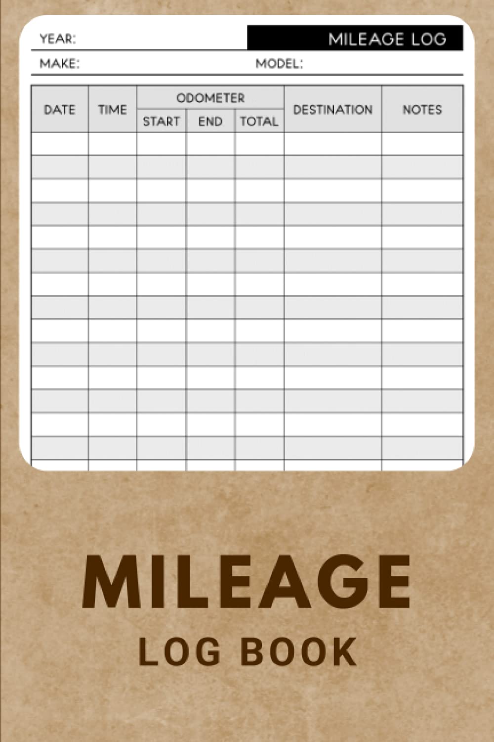 Mileage Log Book: Stylish Vehicle Mileage Journal for Business and Personal Taxes